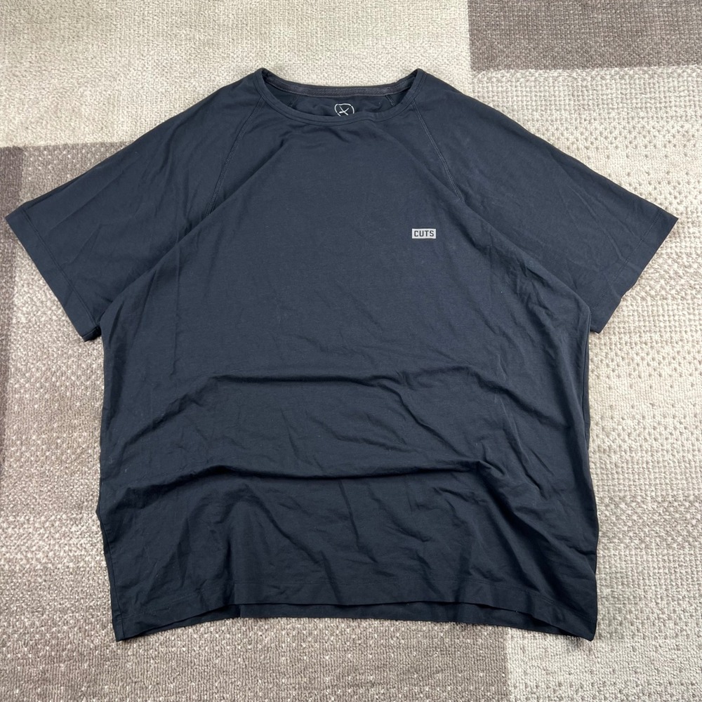 Cuts Clothing Mens XL Black Raglan Short Sleeve Crew Neck T-Shirt Activewear